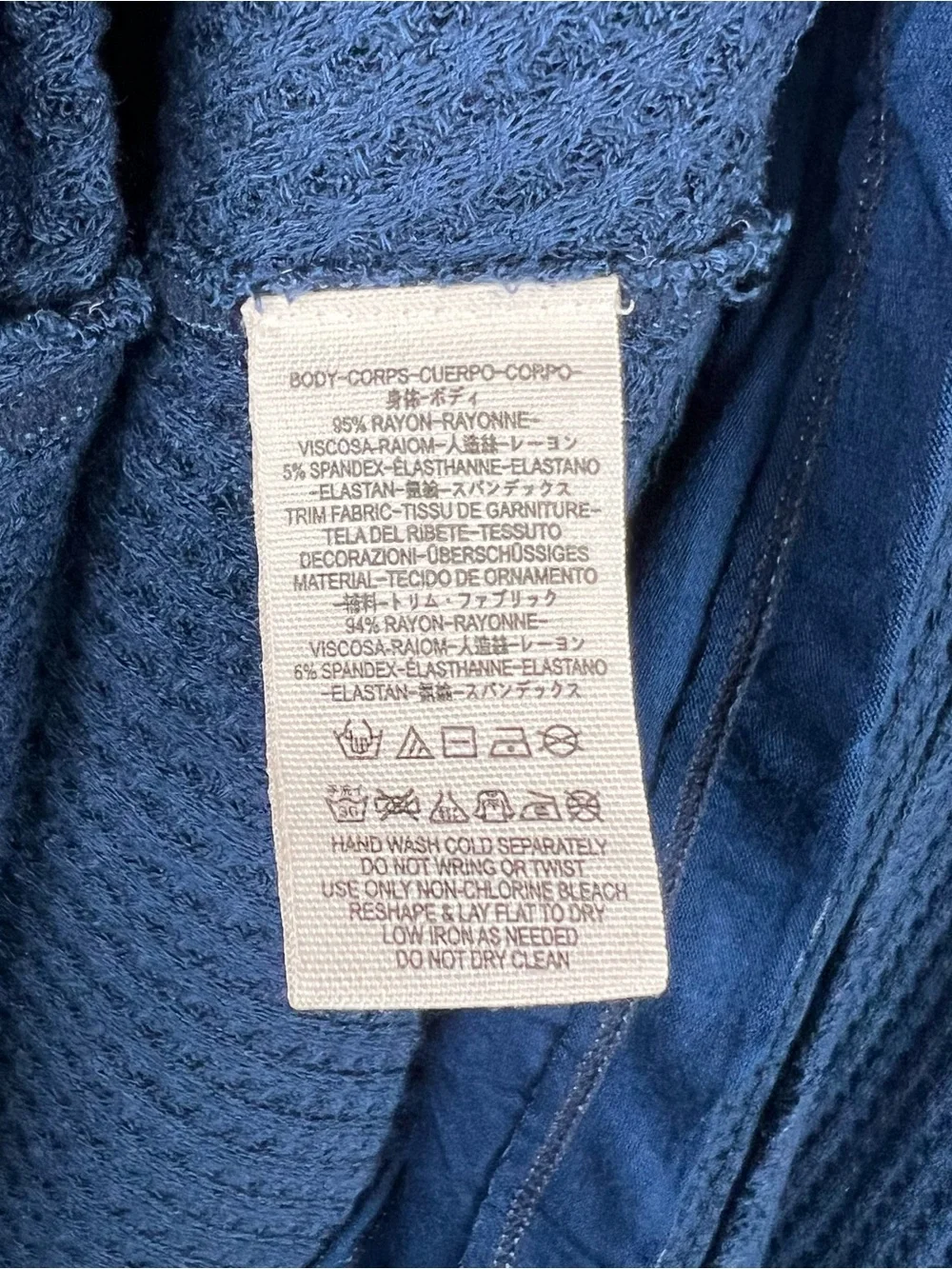 Free People Laguna Thermal Waffle Knit Oversized Tunic Top Blue Size L